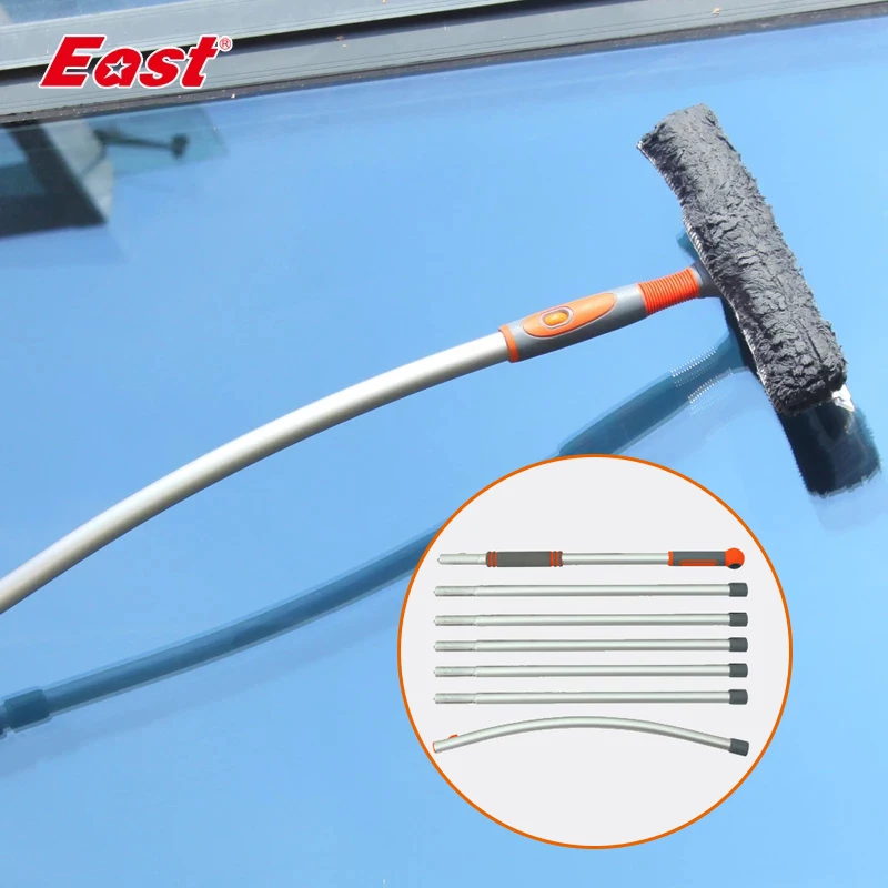 Window Washer Super Long Free Splicing Rod Window Cleaning Brush Spider Window Washing Brush Micofiber Cloth For Washing Windows