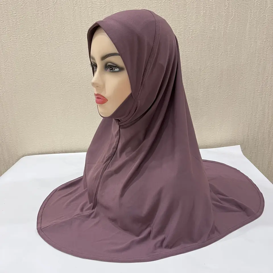 H302 فتيات مراهقات عادي حجاب مسلم مع جزء الذقن أعلى جودة أميرة سحب على وشاح إسلامي الساخن بيع الحجاب رمضان صلاة قبعة - 5