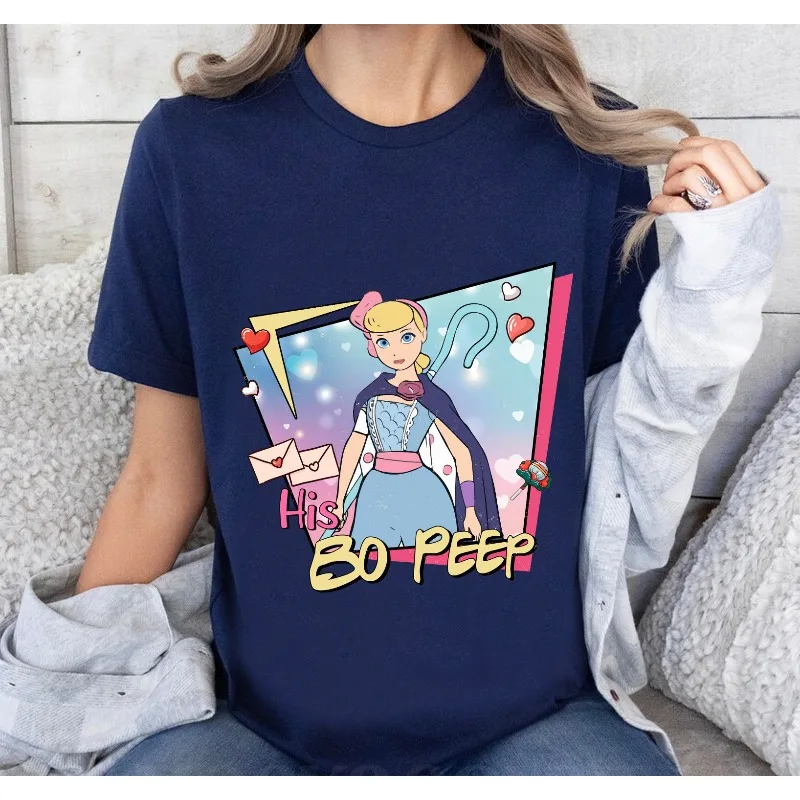 Retro 90s Disney Woody and Shepherdess Shirts, Cute Disney Toy Story Couple Valentine's Day Shirts, Disney Gift Family  T-shirts