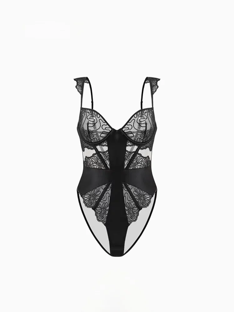 

Original Design Thin Lace Onesie Sexy Fibone Side Gathered High Waist ort Pan Underwear for Women Commute Sle