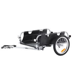 SucceBuy 100 lbs Bike Cargo Trailer Foldable Bicycle Wagon Storage Cart with 16