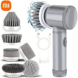 Xiaomi Electric Spin Scrubber, kabellose elektrische Reinigungsbürste mit 6 austauschbaren Bürstenköpfen, tragbare Reinigungswerkzeuge für die Hausarbeit