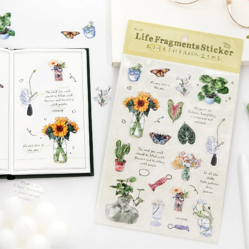 Fragment of Life Series Vintage Plant Flower Landscape PET Sticker Creative DIY Journal Material Collage Stationery