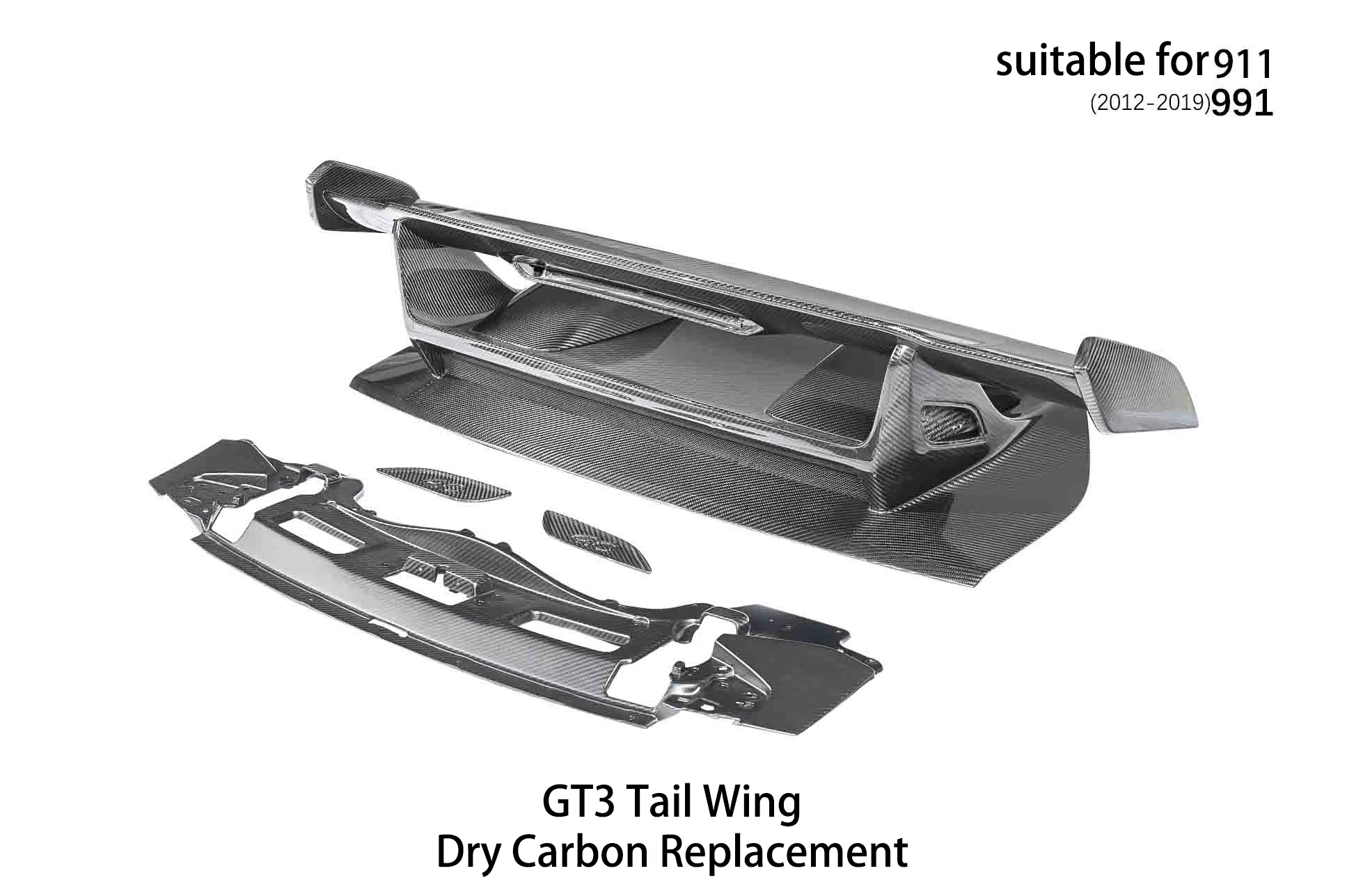 Factory OEM Carbon Fiber Car Part Mold 3k Carbon Fiber Spoiler for Porsche 911 991 2012-2019 GT3 5