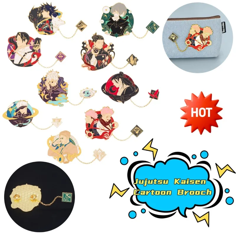 

Anime Jujutsu Kaisen Peripherals, Megumi Fushiguro & Satoru Gojo Cute Cartoon Badges, Versatile Backpack Decor Accessories