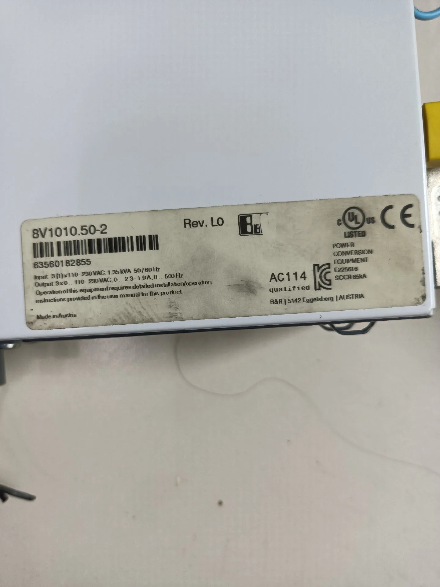 Servoaccionamiento 8V1010.50-2 para B&R