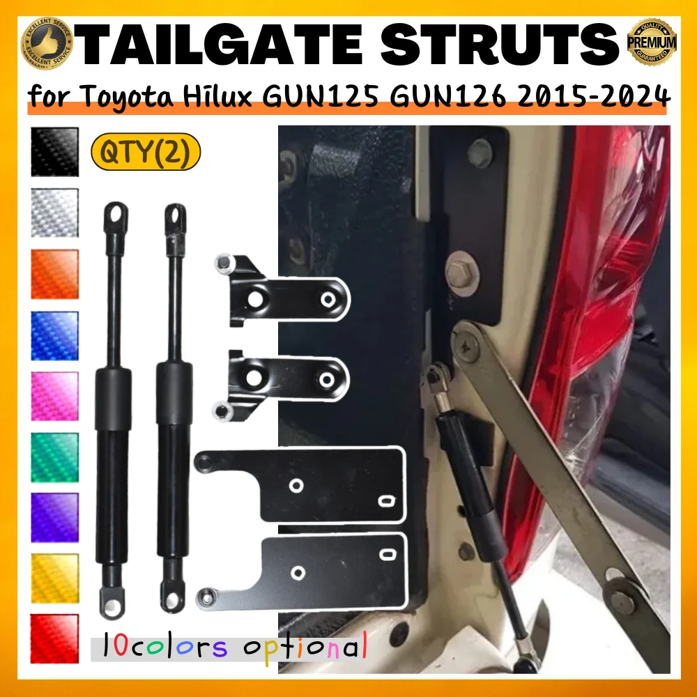 

Кол-во (2) стойки багажника для Toyota Hilux GUN125 Revo GUN126 Pickup 2015-2022 подъемник багажника заднего багажника поддерживает амортизаторы газовых пружин