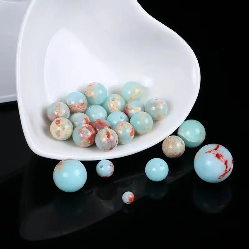 Optimize Shoushan stone round bead DIY jewelry accessories