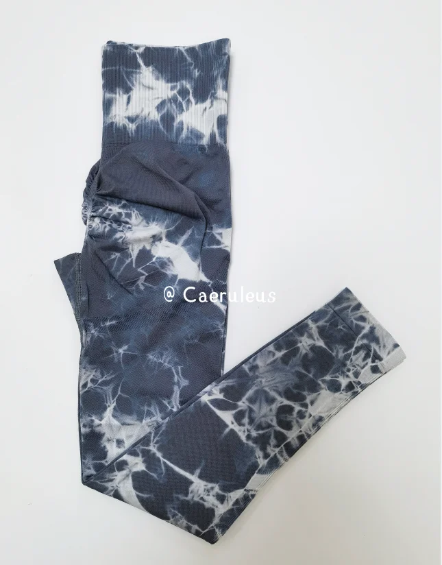 Frauen Athletische Tie Dye Gym Leggings Butt Lifting Workout Dicke Elastische Yoga Hosen Fitness Sport Hohe Taille Training Strumpfhosen – Detail 7