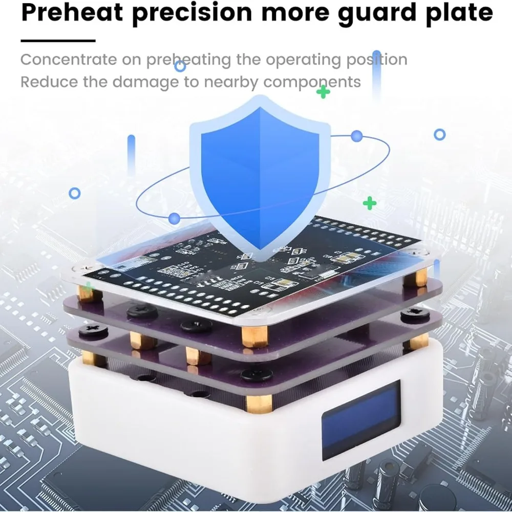 Aluminum Alloy Soldering Station Hot Plate 20V 65W White Heating Soldering Plate 0℃ to 350℃ Temperature Range Precision Heating