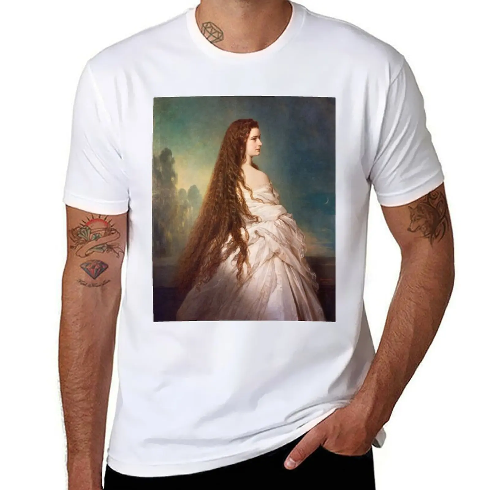 

Empress Sisi Elisabeth of Austria (1865) - Franz Xaver Winterhalter T-Shirt vintage T-shirts man oversizeds mens workout shirts