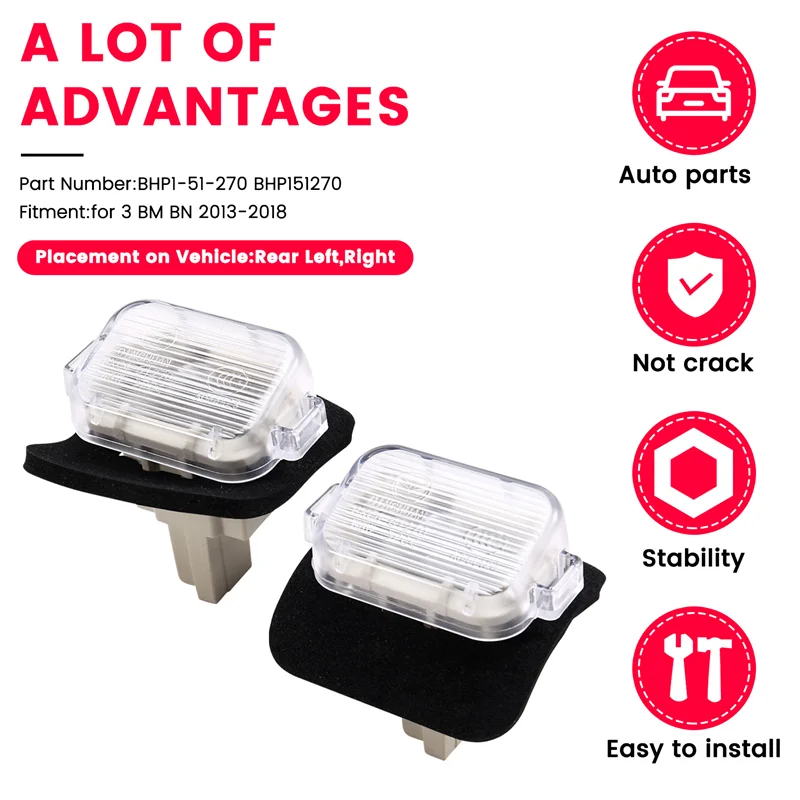 

For Mazda 3 BM BN 2013-2018 Rear License Plate Light Assembly Tail Car Number Plate BHP1-51-270 BHP151270