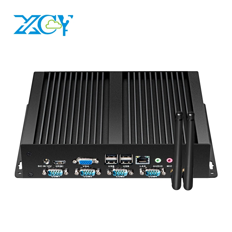 XCY Bezwentylatorowy przemysłowy minikomputer Intel Core i5-3317U 4x COM DB9 8x USB Obsługa systemu Windows XP/7/8/10 Linux