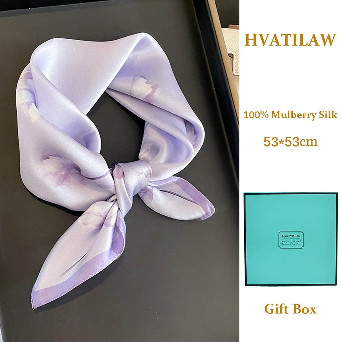 

New Luxury 100% Real Silk Square Scarf Mulberry Shawl Wrap Neckerchief Pashmina Women Hijab Foulard Bandana Decoration Gift Box