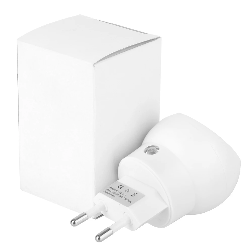 EU Plug Light Sensor Night Light 360 Manual Rotation LED Bedroom Lamp Convenience