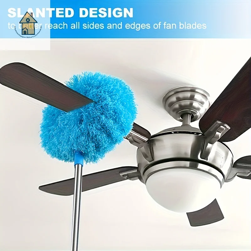 

Dust Trapping Microfiber Ceiling Fan Brush, Long Handle Up To 80cm, Reusable for Simple Home Cleaning.