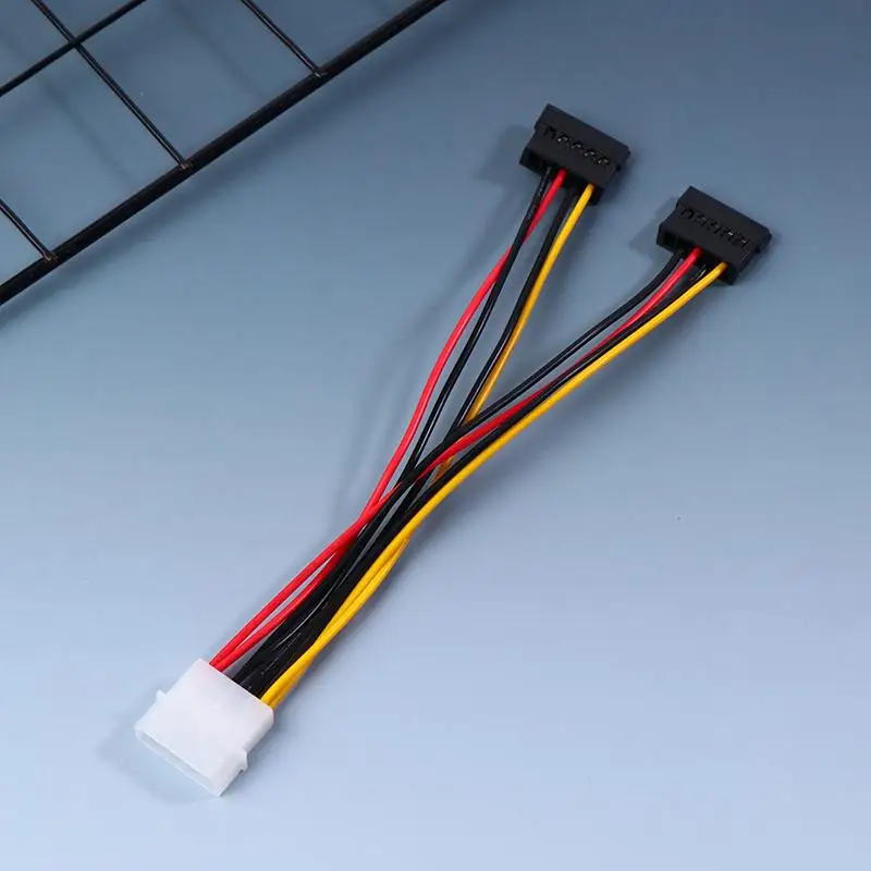 Dual extension line adapter connector IDE Molex 4-pin to 2 X SATA power cord Serial ATA Y splitter hard drive