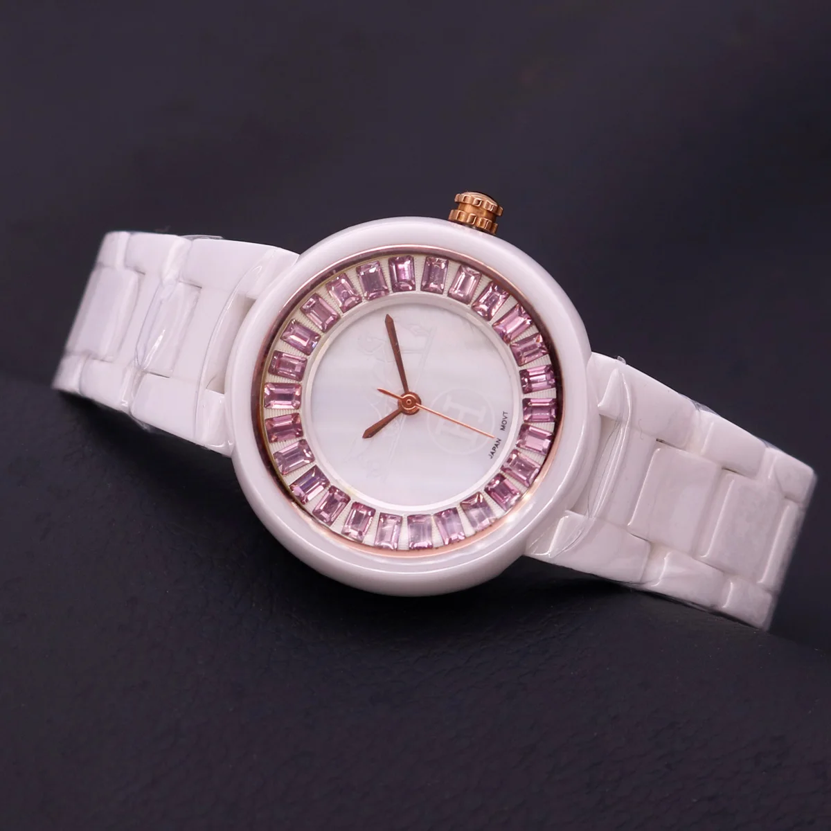 

Mother-of-pearl Luxury Ceramic Men's Watch Women's Watch Japan Quartz Fine Fashion Couple's Hours Ceramic Bracelet Gift Box