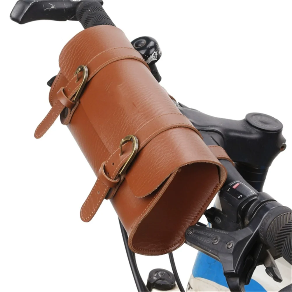 Bike Bag Retro Charm Elegance Look Handcrafted Leather Saddle Gol Bike Bag Tool Organizer Motorbike Pouch Saddle Bag