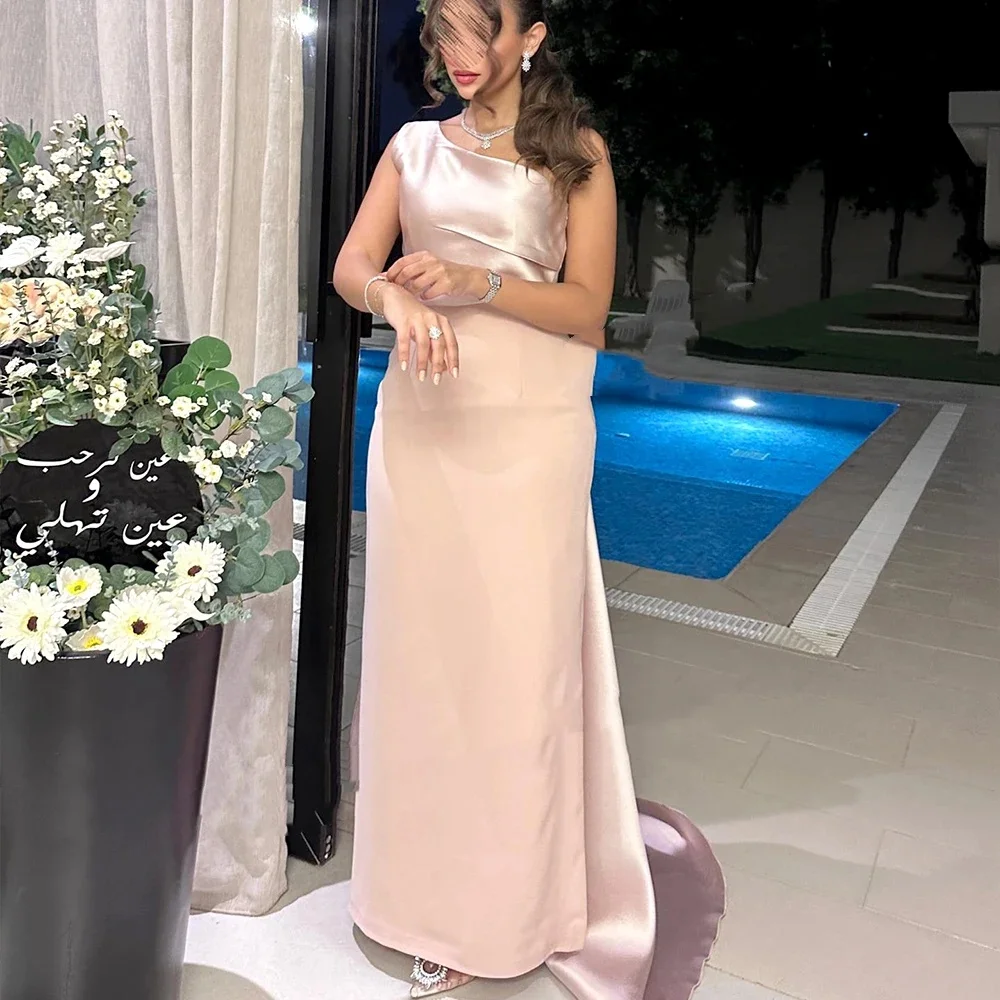 Muloong One-shoulder Sweep Train Women Elegant And Pretty Luxury Prom Dress