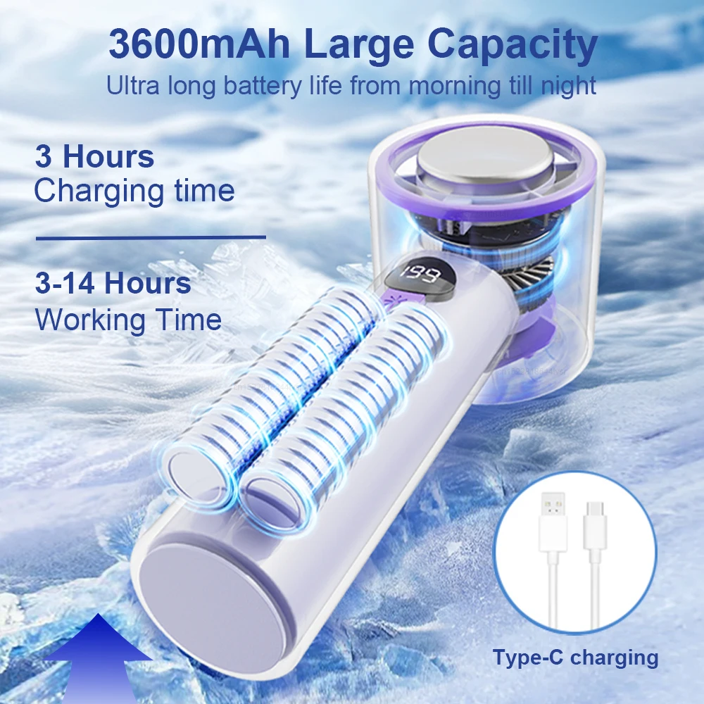 Мини-портативный ручной охлаждающий вентилятор, 199-скоростной регулируемый воздушный турбовентилятор, складной ручной вентилятор для путешествий, персональный настольный вентилятор для льда