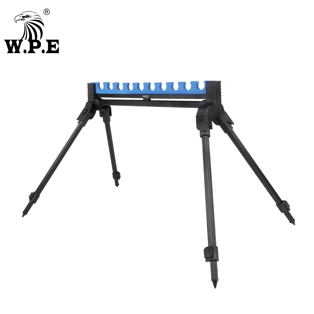 W.P.E 1pcs Fishing Rod Holder Folding Adjustable Feeder Fishing Pole Retractable Fishing Rod Pod Standing Holder Feeder Fishing