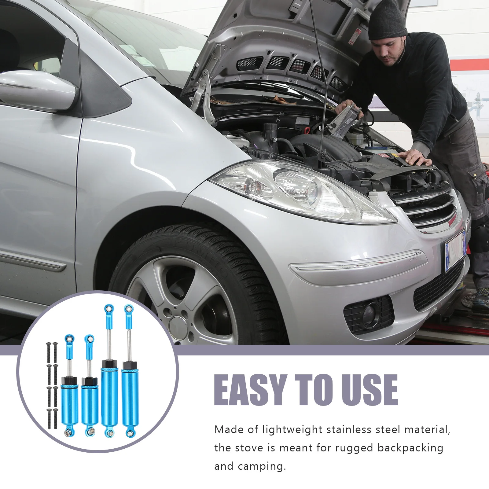 

4Pcs Rc Car Shocks Absorber Aluminum Alloy Durable Oil Pressure Buffer Replacement for Front Rear Damper Noise Reducing Rc Car