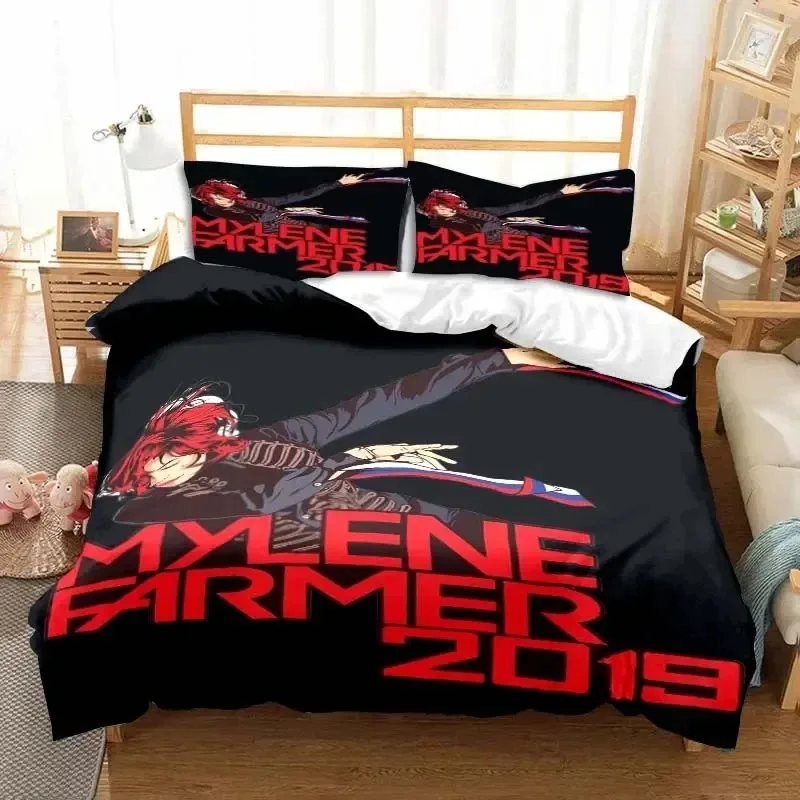 

Duvet Cover Pillowcase Mylène Farmer Bedding Set Adult Boys Girls Bedroom Decoration Children Gift Single Double Large Size