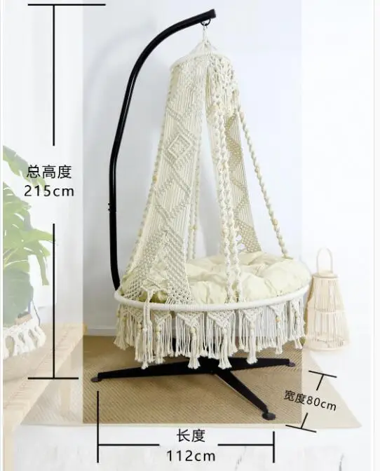 Original pure hand-woven hanging chair hanging basket Bohemian balcony swing home living room adult hammock