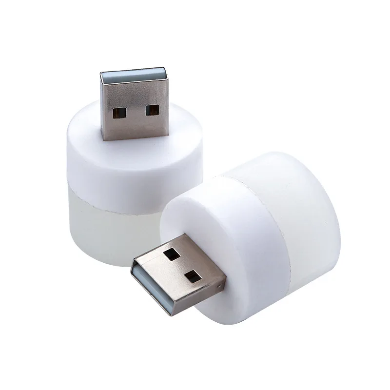 LED Mini USB Night Lights, Plug Lâmpadas de carregamento, Proteção ocular, Leitura de livros, PC, Mobile Power, Lâmpada de parede, Branco Quente