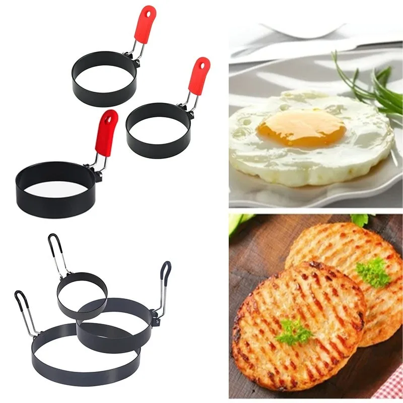 Non Stick Round Egg Ring Mold with Handle for Frying and Cooking Perfect Breakfast Eggs Pancakes and More Kitchen Cooking Tools