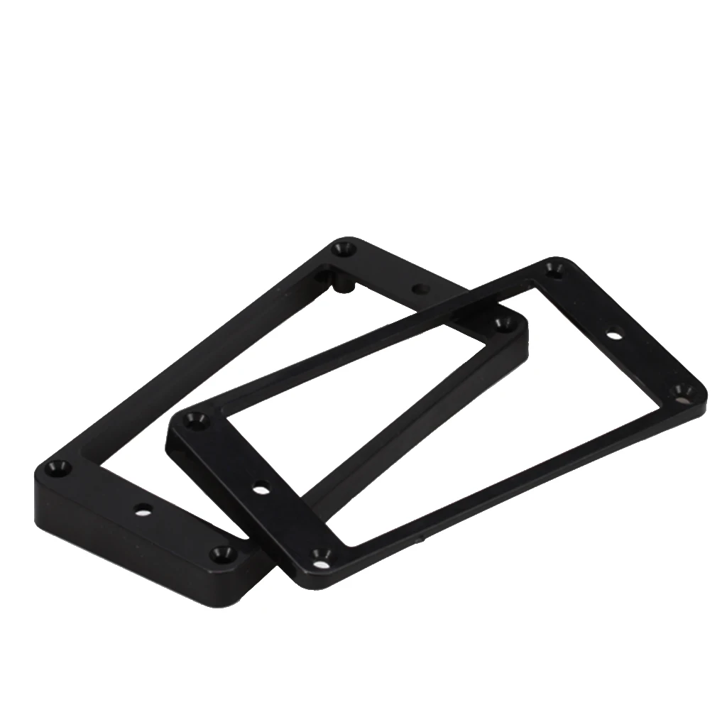 Tooyful 2Pcs Cream Black Curved Plastic Humbucker Pickups Frames Holder Mounting Rings for Electric Guitar Parts Accessories