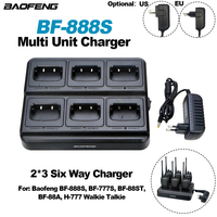 BAOFENG BF-888S Multi Unit Charger Station 2*3 Six Way Charger For BF-888S BF-777S BF-88ST BF-88A H-777 Walkie Talkie Battery