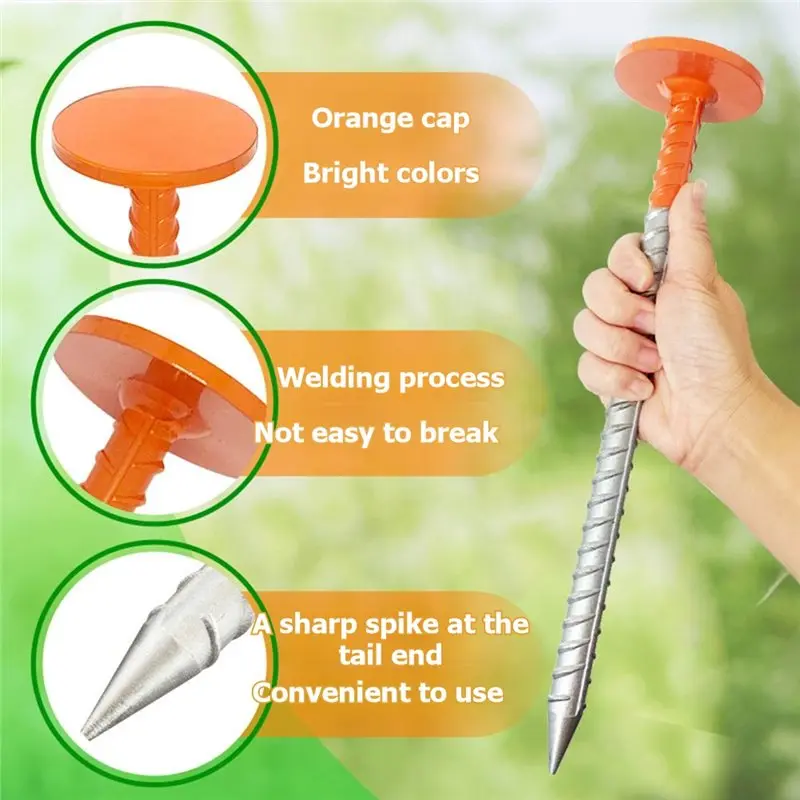 Camping Stake Holder-2 Pack Heavy Duty Rebar Survey Marker Stakes-For Outdoor Use 12