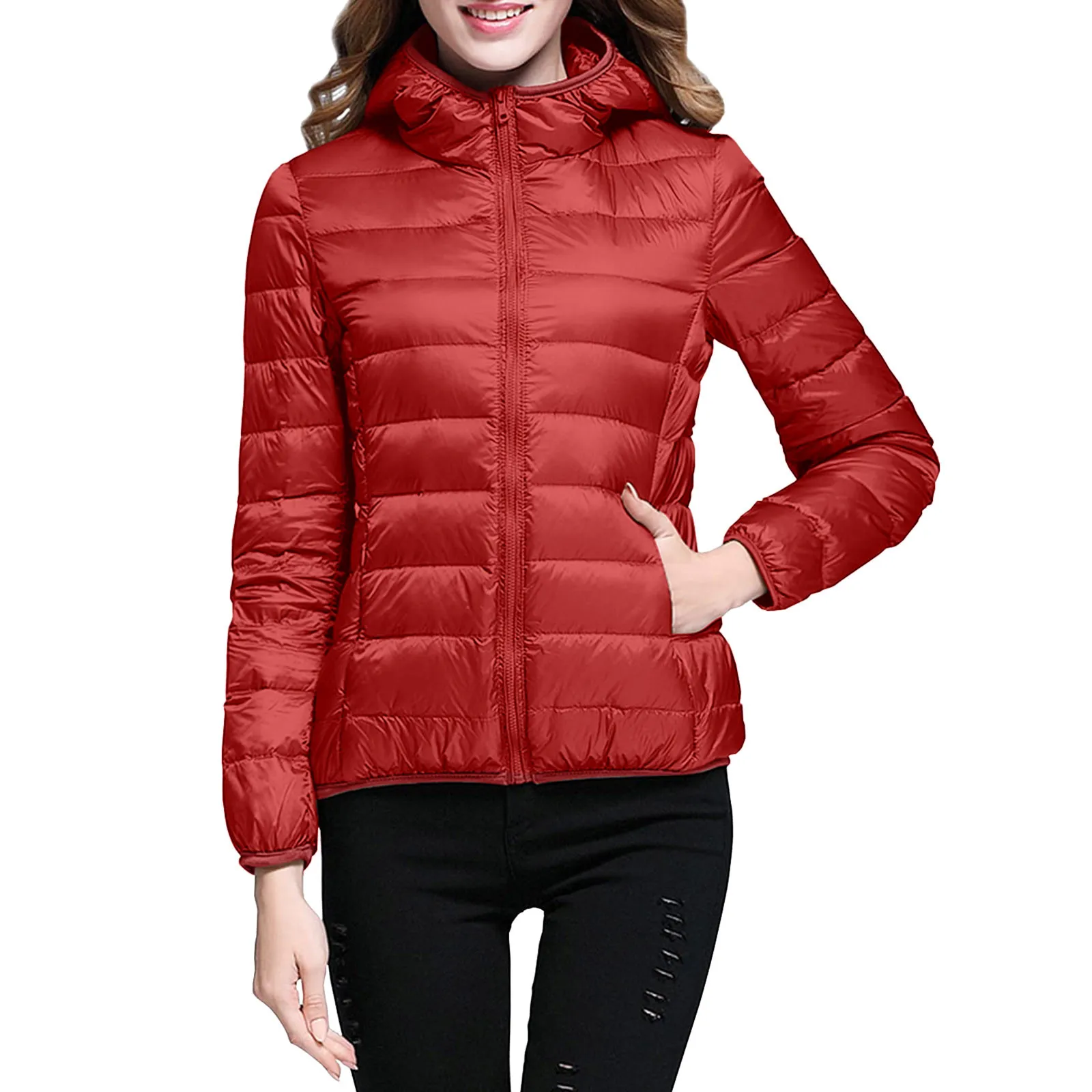 Winter Women 90% Ultra Light Down Jacket White Duck Down Hooded Jacket Long Sleeve Warm Coat Parka Female Solid Portable Outwear