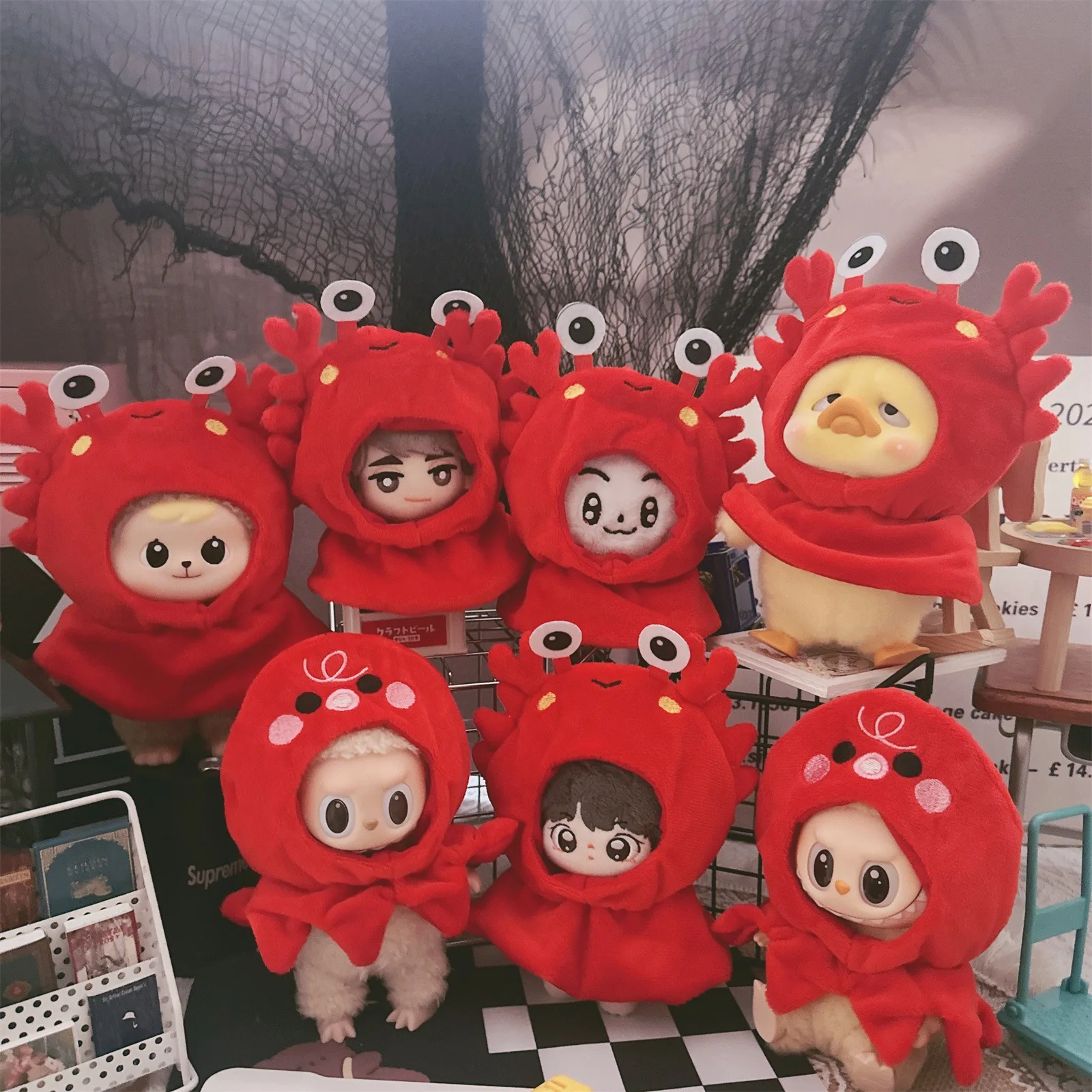 Cute Red Crab Octopus Doll Clothes For 10cm Idol Soft Cotton Doll DIY Clothes Accessory for Girls Fans Collection Gifts