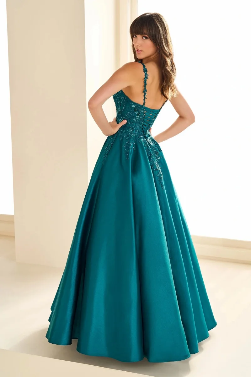 Annie-vestido De novia verde bordado con lentejuelas, Vestidos De graduación De lujo De satén, corte en A, elegante, para ocasiones formales, Vestidos De Fiesta