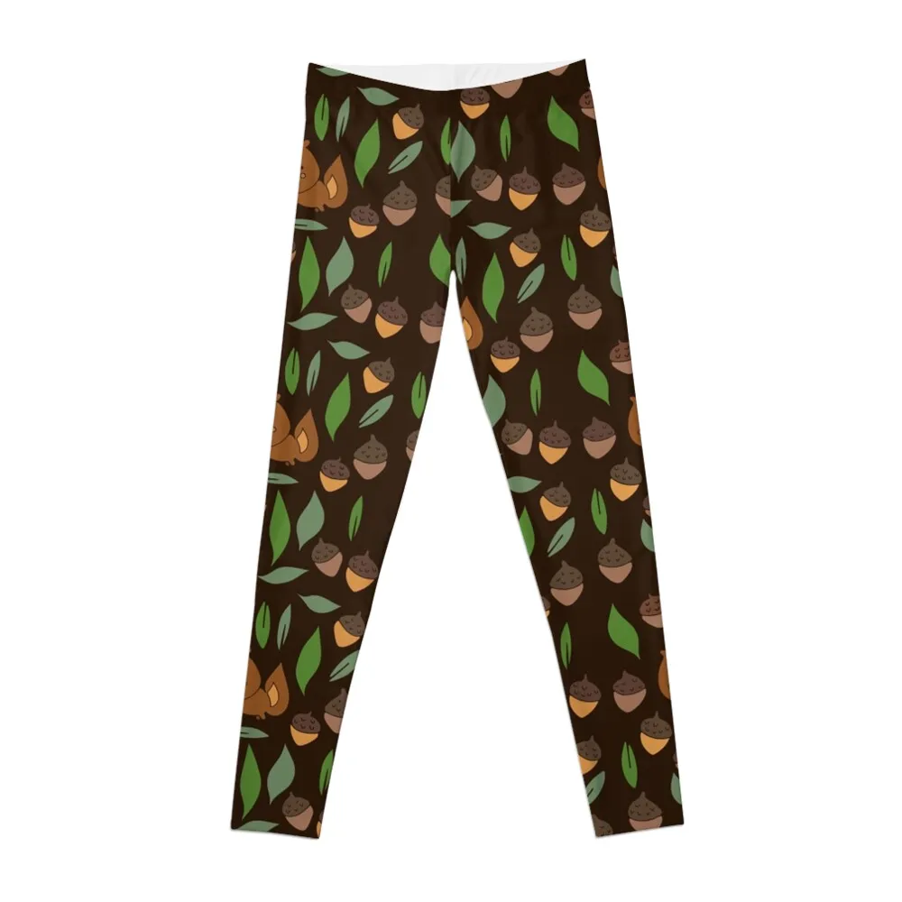 Cute woodland animal chipmunk pattern Leggings fitness set gym Female legging pants workout shorts Womens Leggings