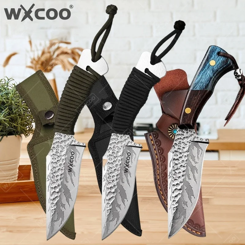WXCOO Handmade Forged Boning Knife Stainless Steel Utility Cooking Utensils Meat Cleaver Fruit Fish Cutting Knife Butcher Knife