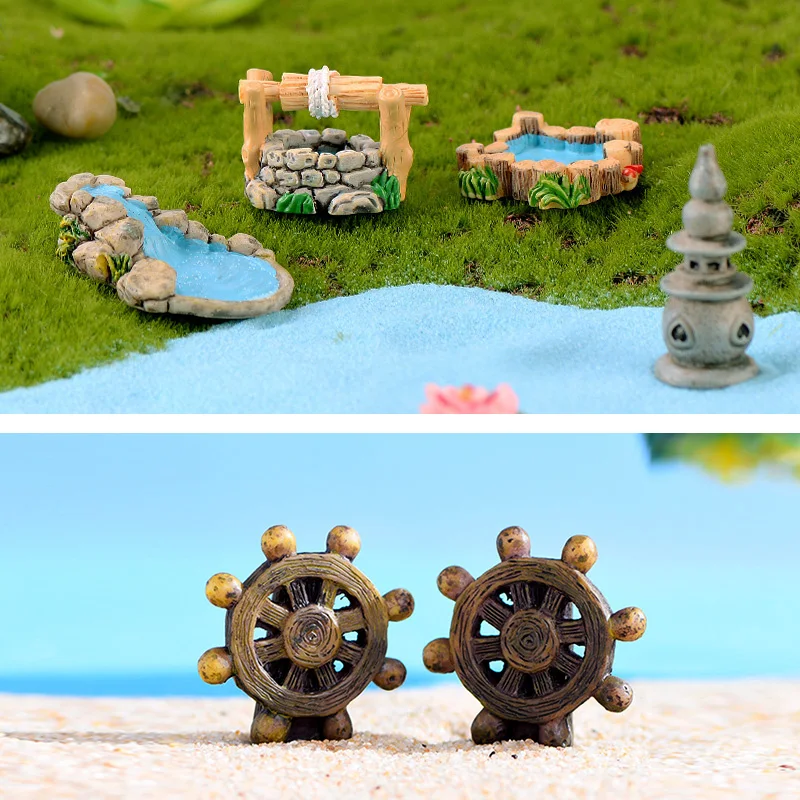 New Pool Tower Light House Figurine Micro Landscape Home Decor Miniature Fairy Garden Ornaments Decoration Accessories Modern