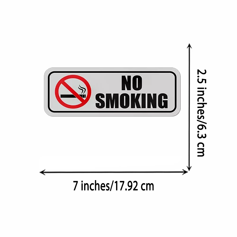 2 Pack 7x2.5in No Smoking Vinyl Stickers Decals For Store Bar Window Door Car Vehicle Safety Warning Sign Decor