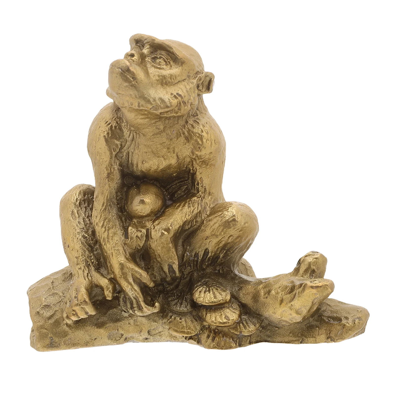 

Brass Monkey Sculpture Kawaii Style Excellent Craftsmanship Office Desk Ornaments Tabletop Decor Artistic Touch