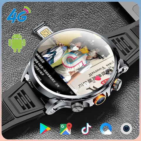 Montre intelligente Android pour hommes et femmes, Google Play, 3D, réseau 4G, téléchargement de carte graphique, appareil photo, GPS, Wi-Fi, appel NDavid, 1.95 pouces