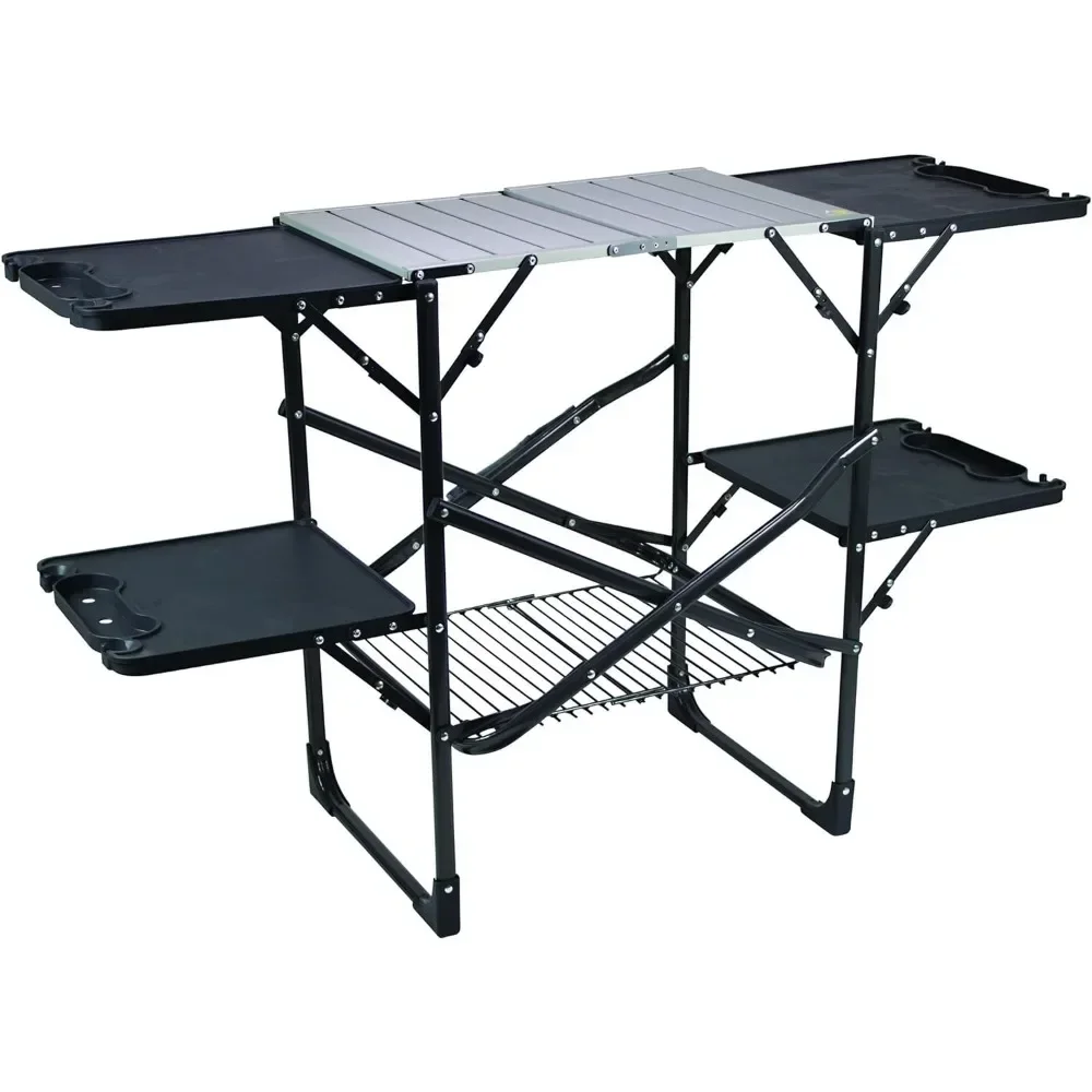 Camping Tables Foldable Tables, 52 Inch Outdoor Slim Folding Cooking Station Portable Outdoor Folding Table