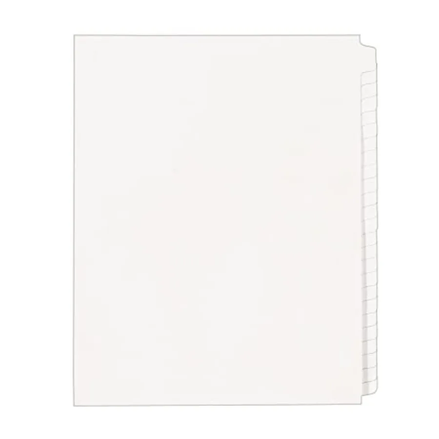 

Blank Tab Legal Exhibit Binder Dividers, White Unlaminated Tabs, Letter-Size, Standard Collated 25-Tab 959