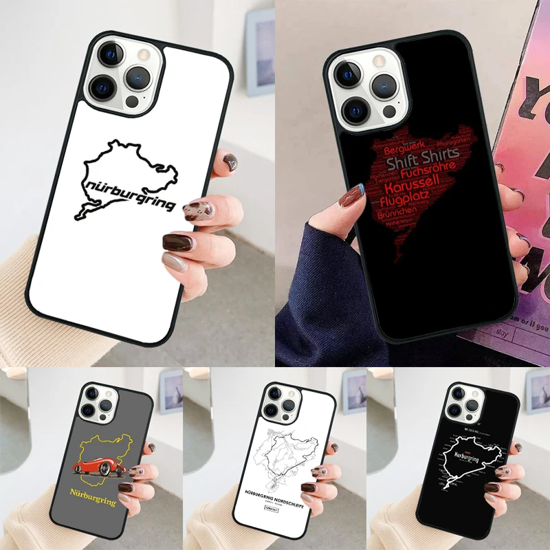 Motor spor Nurburgring F1 araba telefon kılıfı kapak için iPhone 14 15 16 Pro Max SE 2020 apple 11 12 13 Pro Max Mini 8 artı