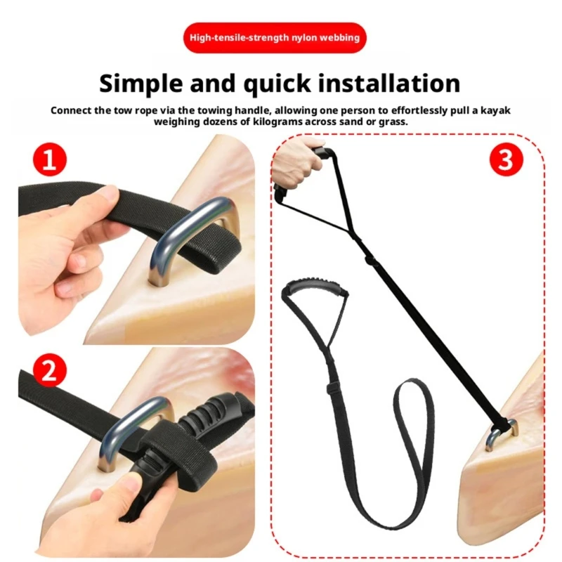 Pull Handle Transfer Strap Carry Assist Strap with Grip for Kayak Travel Use JOME