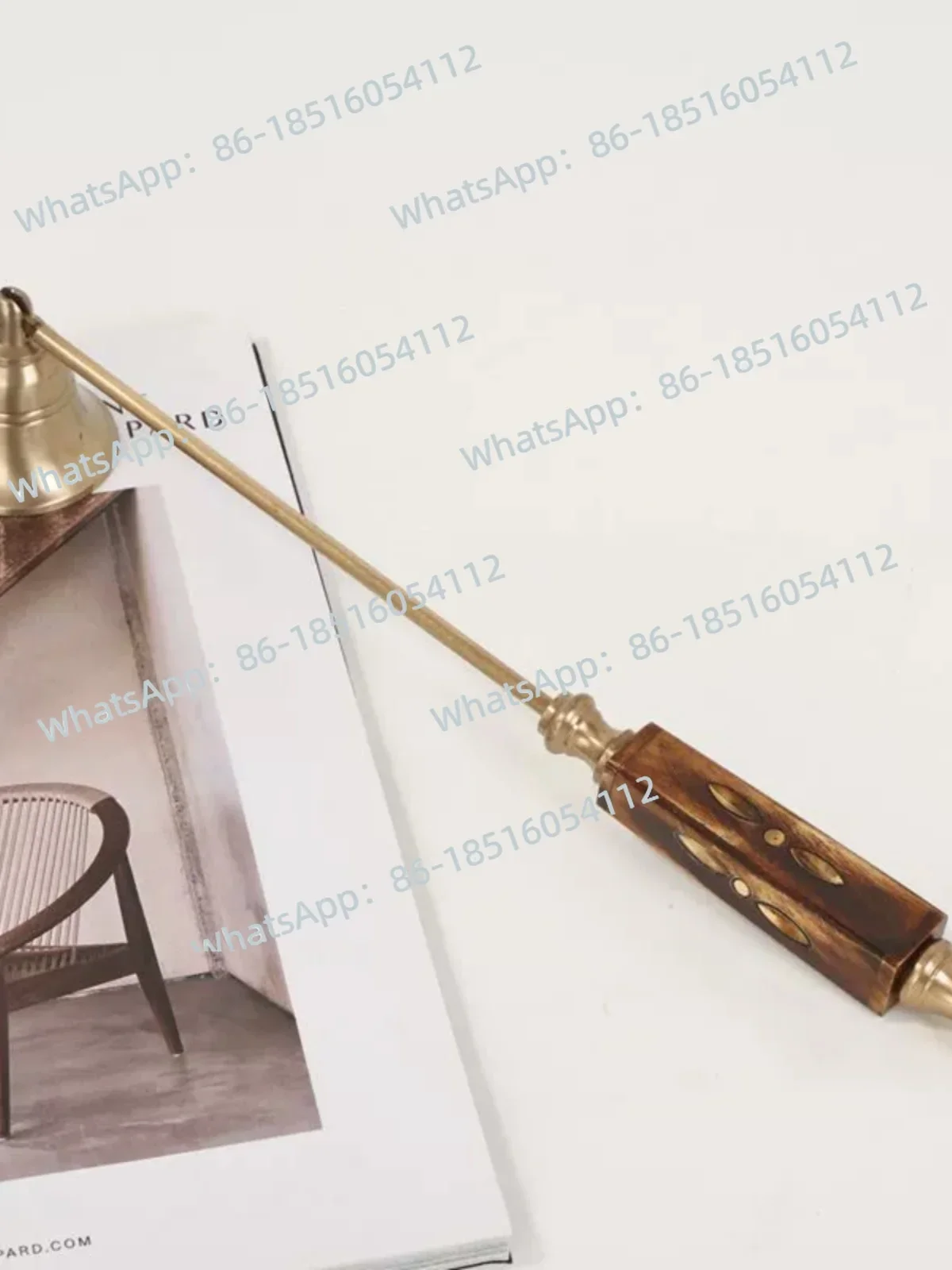 American Retro Brass Beef Bone Handheld Candle Extinguisher Scented Candle Extinguisher Tool Decorative Ornament