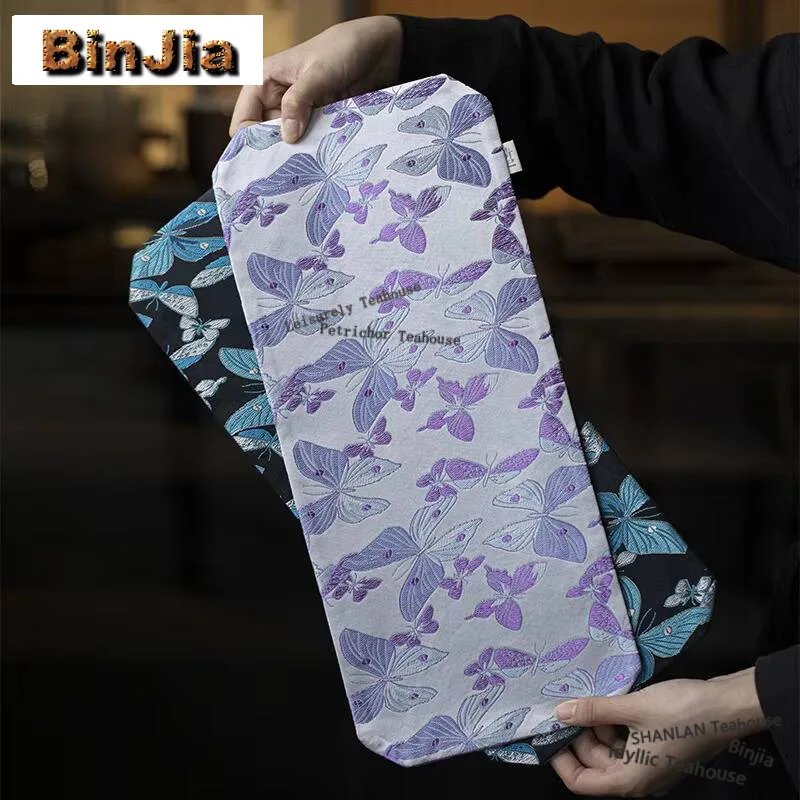 

Старинные бабочки Danxe, тканая парчовая ткань, искусственная ткань для вышивки чая, профессиональная тряпка дзен, чайный столик