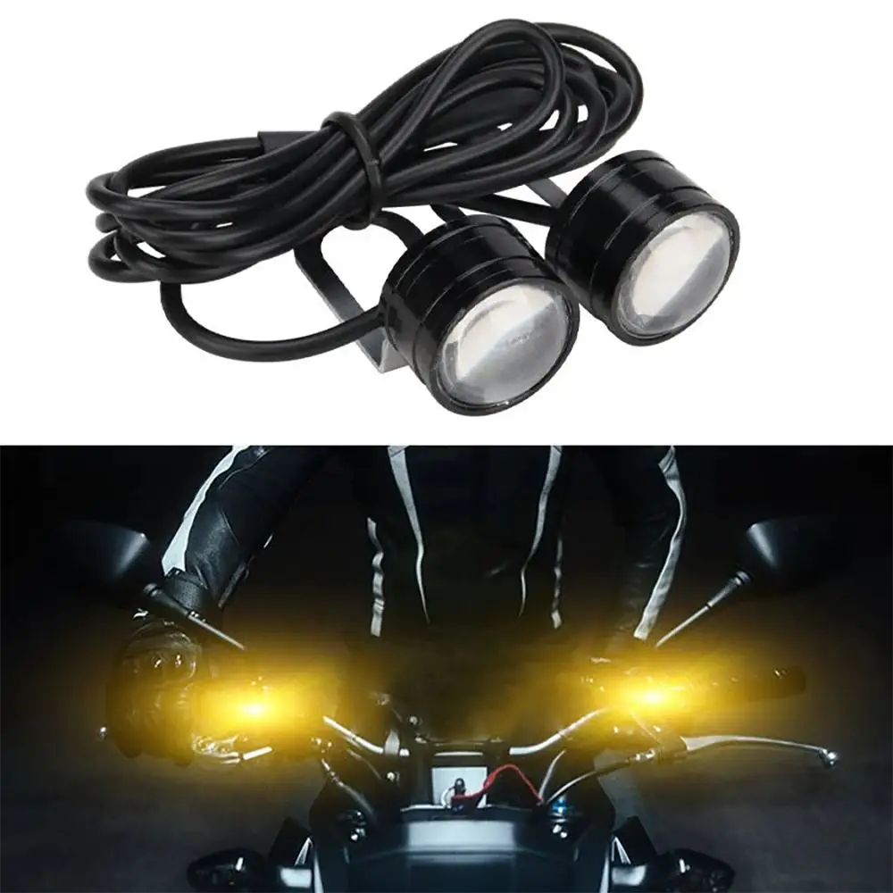 2pcs LED Strobe Motorcycle Light Headlight Fog Lamp 12V White/Red/Blue Moto Accessories Flashing Eagle Eye Lamp Driving Light